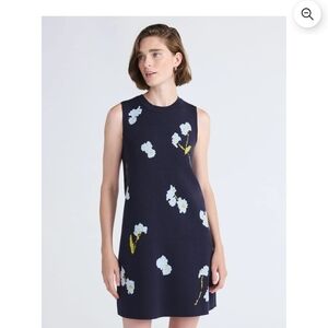 Navy Floral Sleeveless Mini Dress